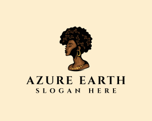 Afro Woman Goddess logo design