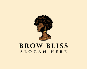 Afro Woman Goddess logo design