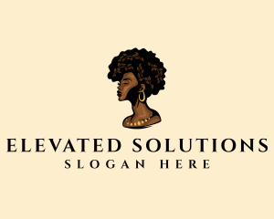 Afro Woman Goddess logo design