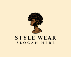 Afro Woman Goddess logo design