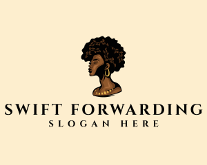 Afro Woman Goddess logo design