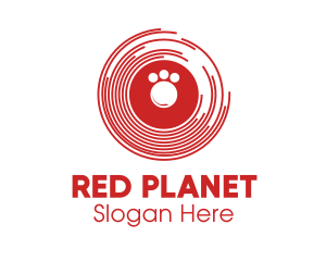 Red Paw Disc logo design