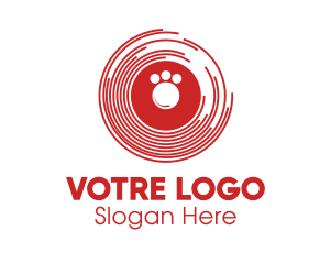 Music Equipment - Red Paw Disc logo design