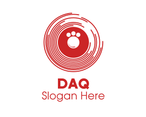 Red - Red Paw Disc logo design