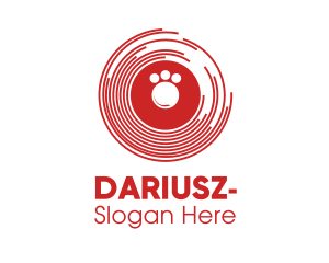 Vinyl - Red Paw Disc logo design