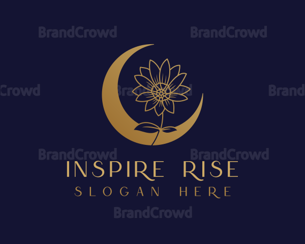 Golden Natural Flower Moon Logo