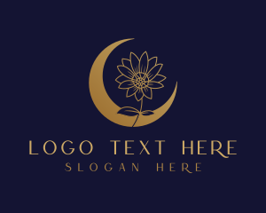 Mystic - Golden Natural Flower Moon logo design