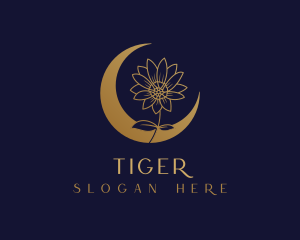 Golden Natural Flower Moon Logo