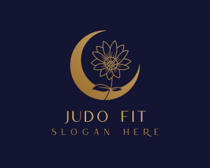 Cosmic - Golden Natural Flower Moon logo design