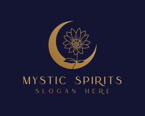 Golden Natural Flower Moon logo design