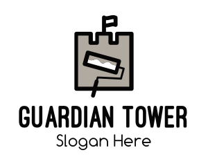 Medieval Tower Paint logo design