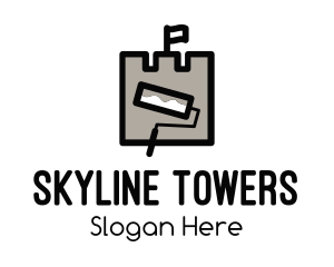 Medieval Tower Paint logo design