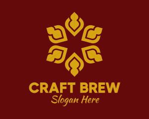 Microbrewery - Luxury Gold Flower logo design