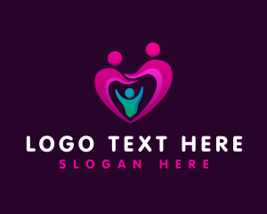 Human - Family Love Heart logo design