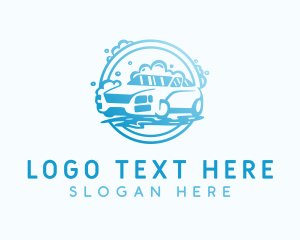 Cleaning - Blue Car Wash Suds logo design