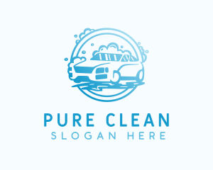 Blue Car Wash Suds logo design