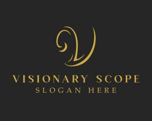 Golden Luxury Letter V logo design