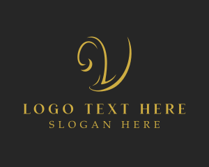 Golden - Golden Luxury Letter V logo design