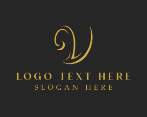 Golden Luxury Letter V Logo