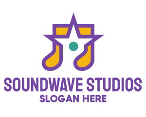 Album - Musical Note Star logo design