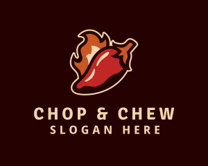 Flaming - Fire Chili Pepper logo design
