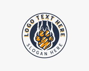 Tiger - Wild Lion Paw logo design