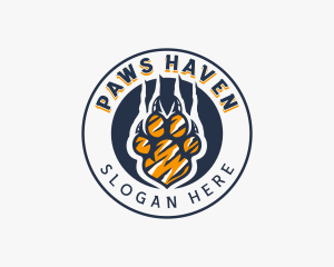 Wild Lion Paw logo design