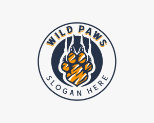 Wild Lion Paw logo design