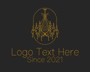 Home Decor - Golden Royal Chandelier logo design