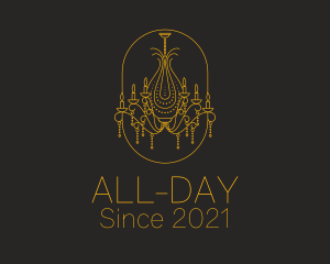 Interior Design - Golden Royal Chandelier logo design