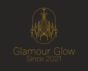 Chandelier - Golden Royal Chandelier logo design