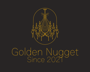 Golden Royal Chandelier  logo design