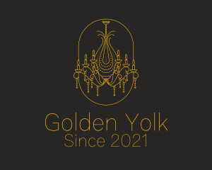 Golden Royal Chandelier  logo design