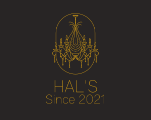 Decoration - Golden Royal Chandelier logo design