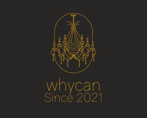 Chandelier - Golden Royal Chandelier logo design