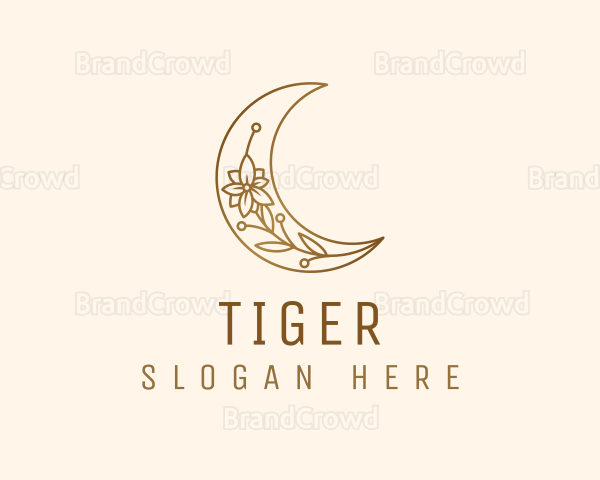 Golden Moon Flower Logo