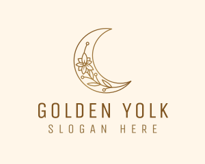 Golden Moon Flower logo design