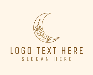 Decorative - Golden Moon Flower logo design