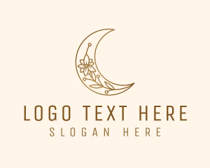 Golden Moon Flower Logo