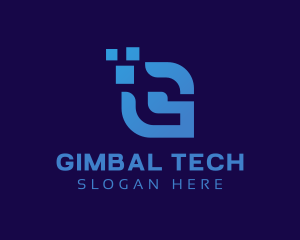 Blue Pixel Letter G logo design