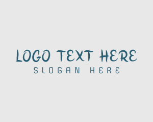 Written - Blue Handwriting Wordmark logo design
