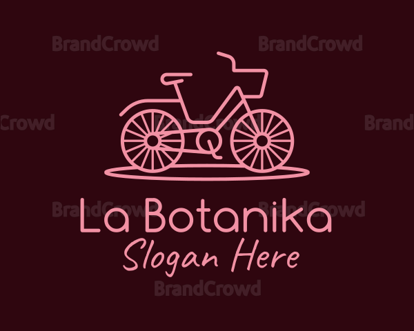 Minimalist Pink Bike Logo