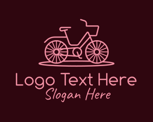 Bicycle - Minimalist Pink Bike logo design
