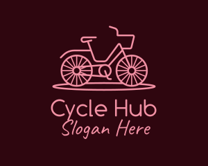Bike - Minimalist Pink Bike logo design