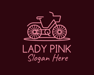 Minimalist Pink Bike  logo design