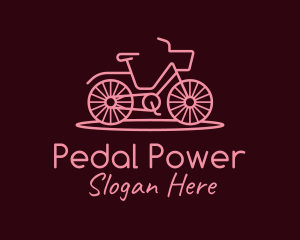 Bike - Minimalist Pink Bike logo design