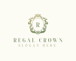 Regal Crown Shield Monarch logo design