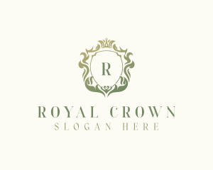 Regal Crown Shield Monarch logo design