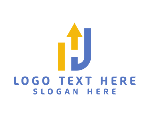 Engineering - Yellow Blue Industrial H logo design