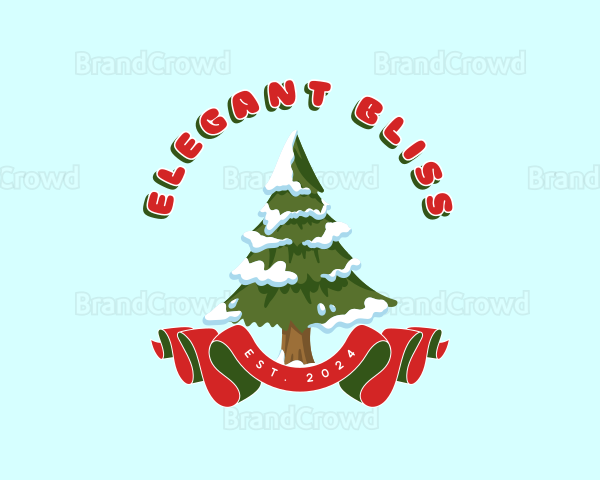 Winter Christmas Tree Logo